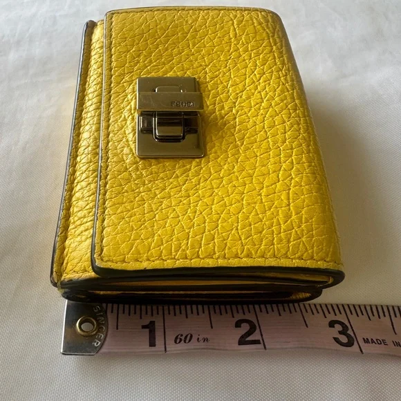 FENDI Peekaboo Yellow Leather Mini Wallet - Picture 14 of 14